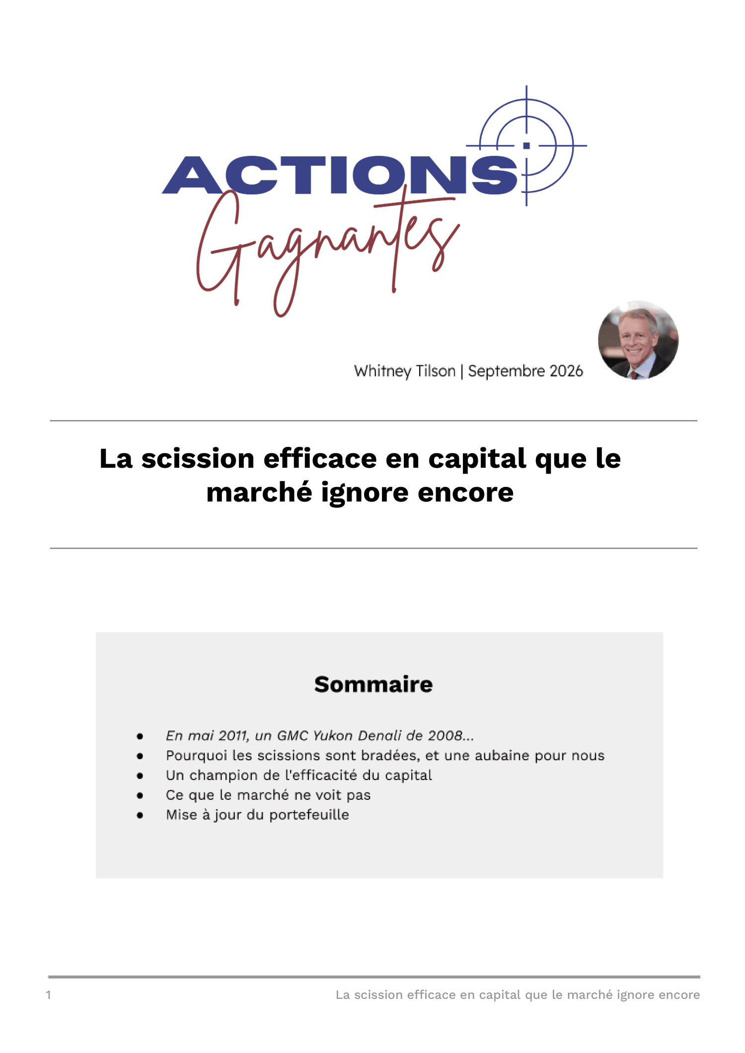 La scission efficace en capital que le marché ignore encore